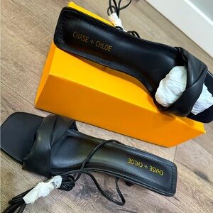 Chase + Chloe Black Lace-Up Heels – Size 11 – Brand New in Box